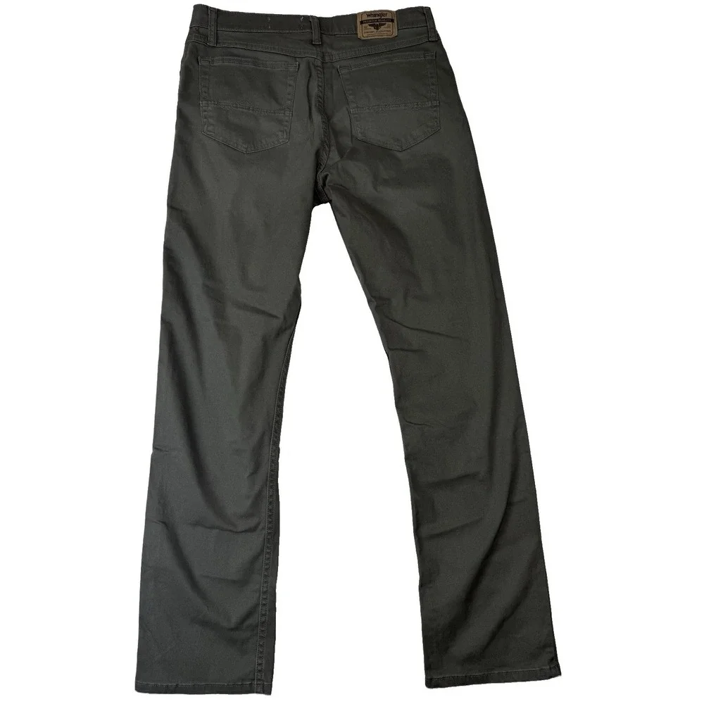 NWT Wrangler Mens Chino Pants Jeans Cotton Blend Straight Fit Olive Green 32x32